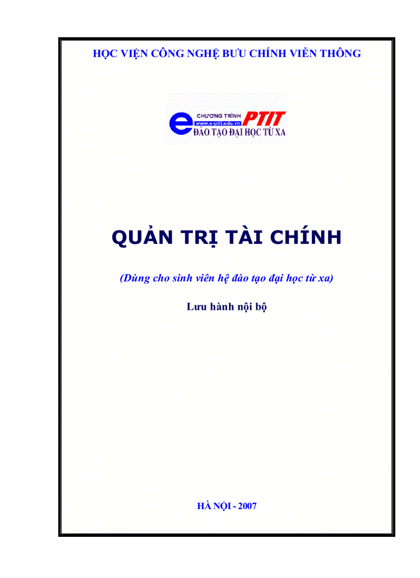 Giáo trình qquản trị tài chính