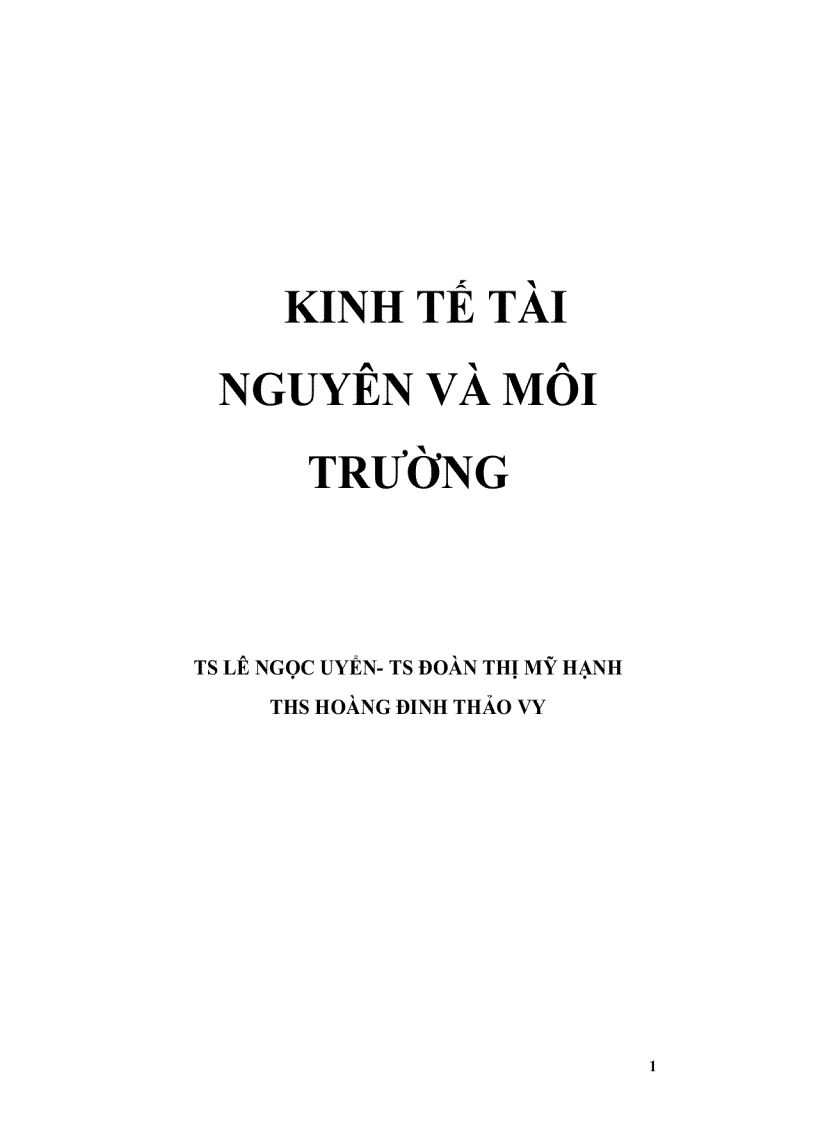 Giáo trình kinh tế tài nguyên môi trường