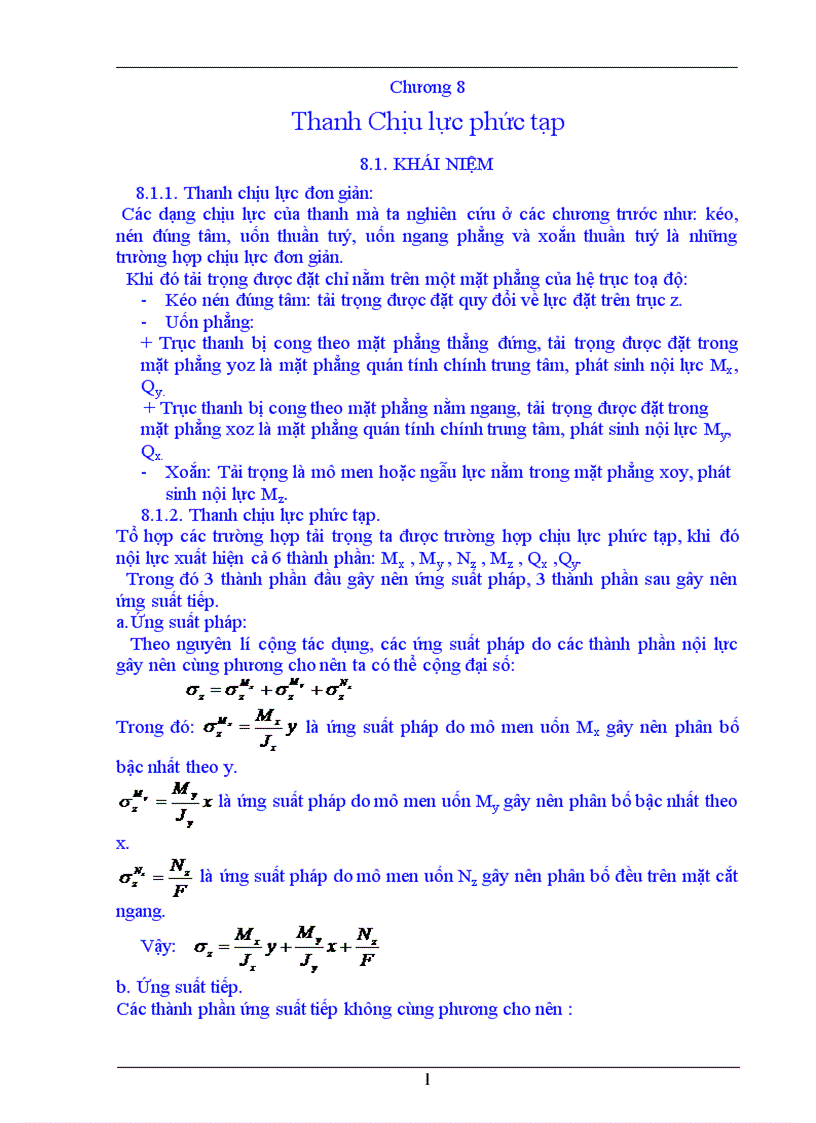 Sức bền vật liệu Chương 8
