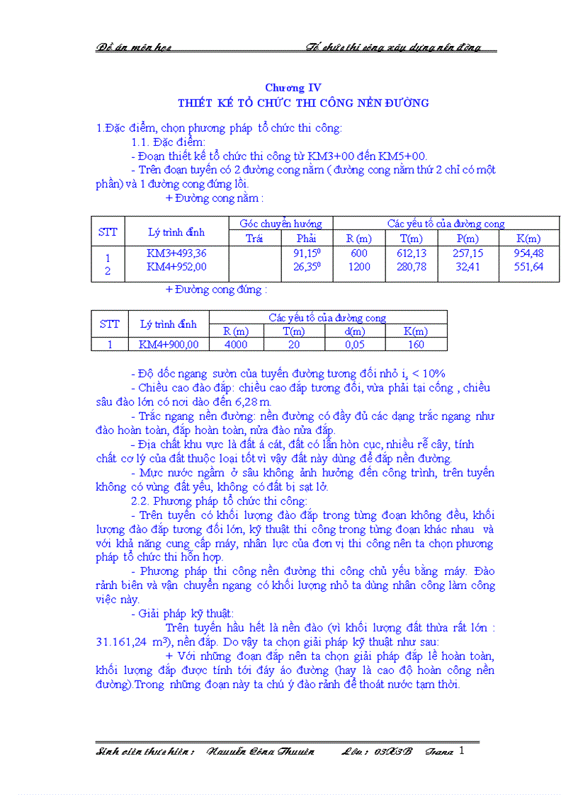 Đồ án cầu đường