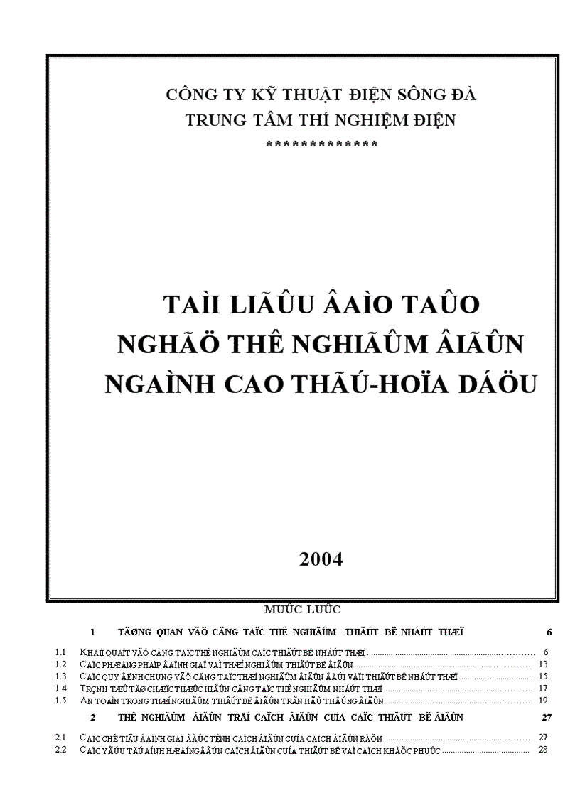 Tài liệu thí nghiệm điện