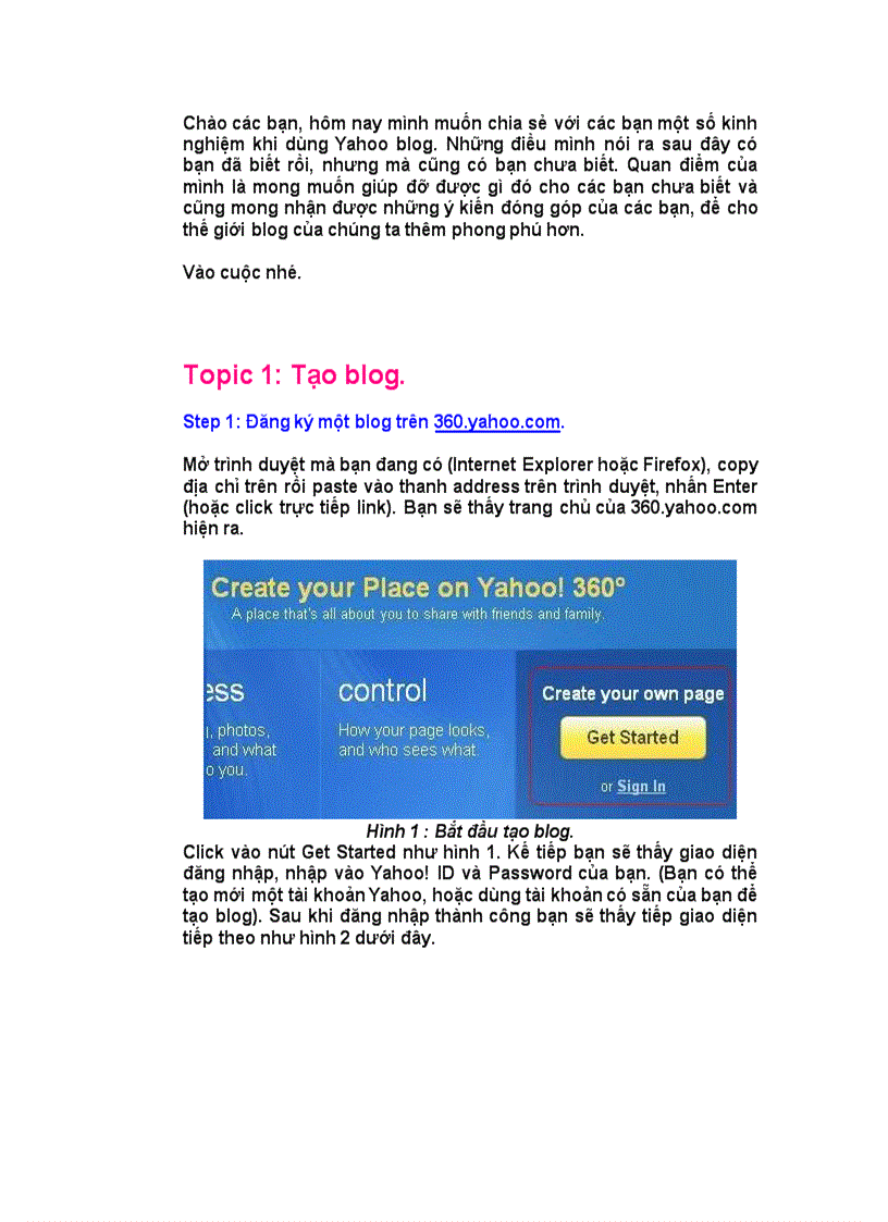 Chinh phục yahoo blog