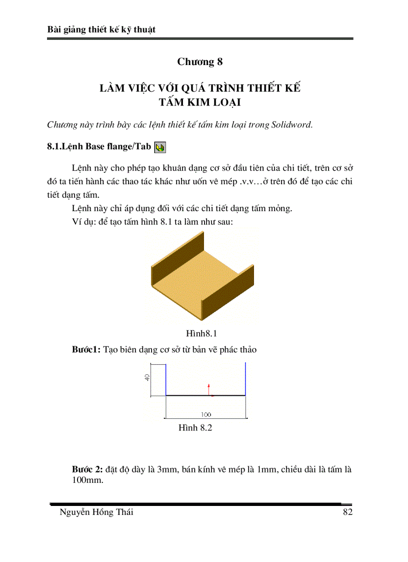 Bai giang SOLIDWORK02 chuong 8
