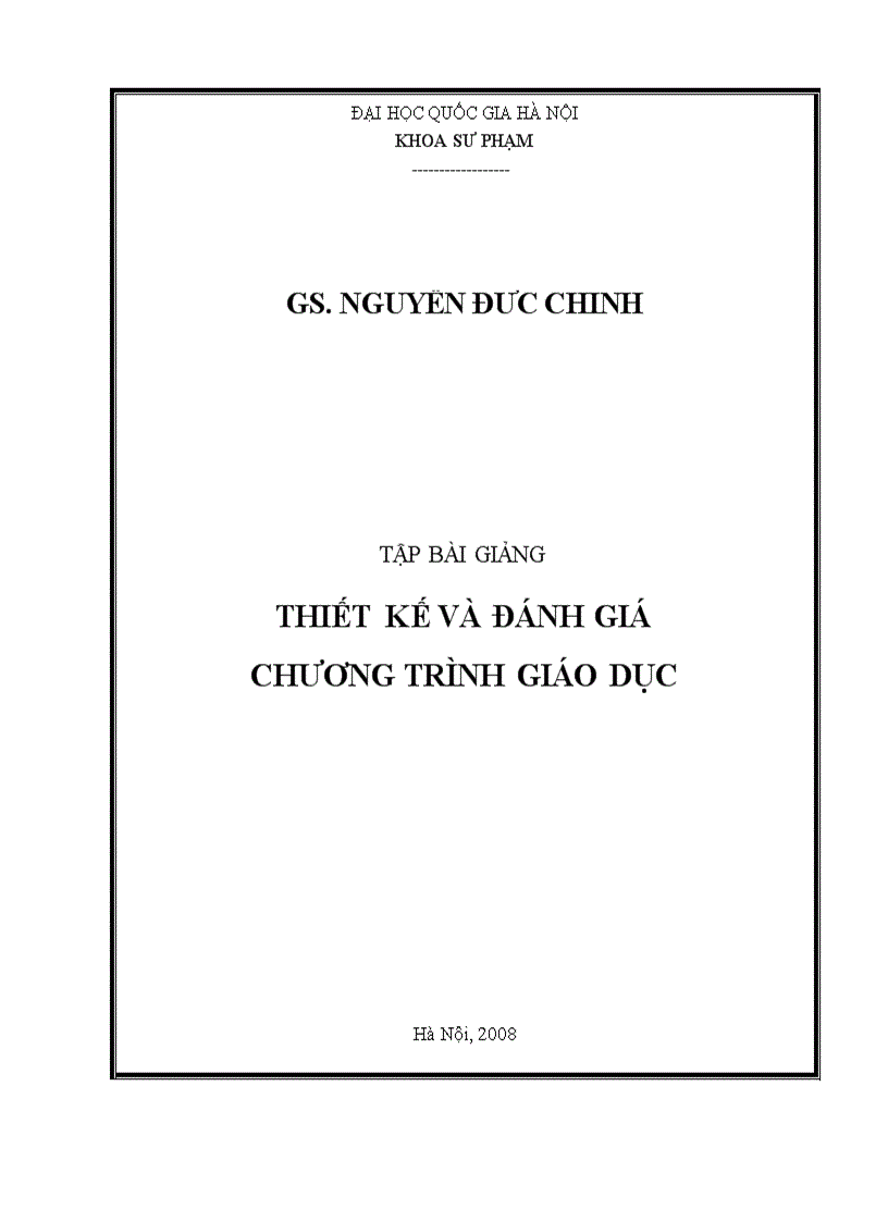 Thiết kế và đánh giá chương trình giáo dục