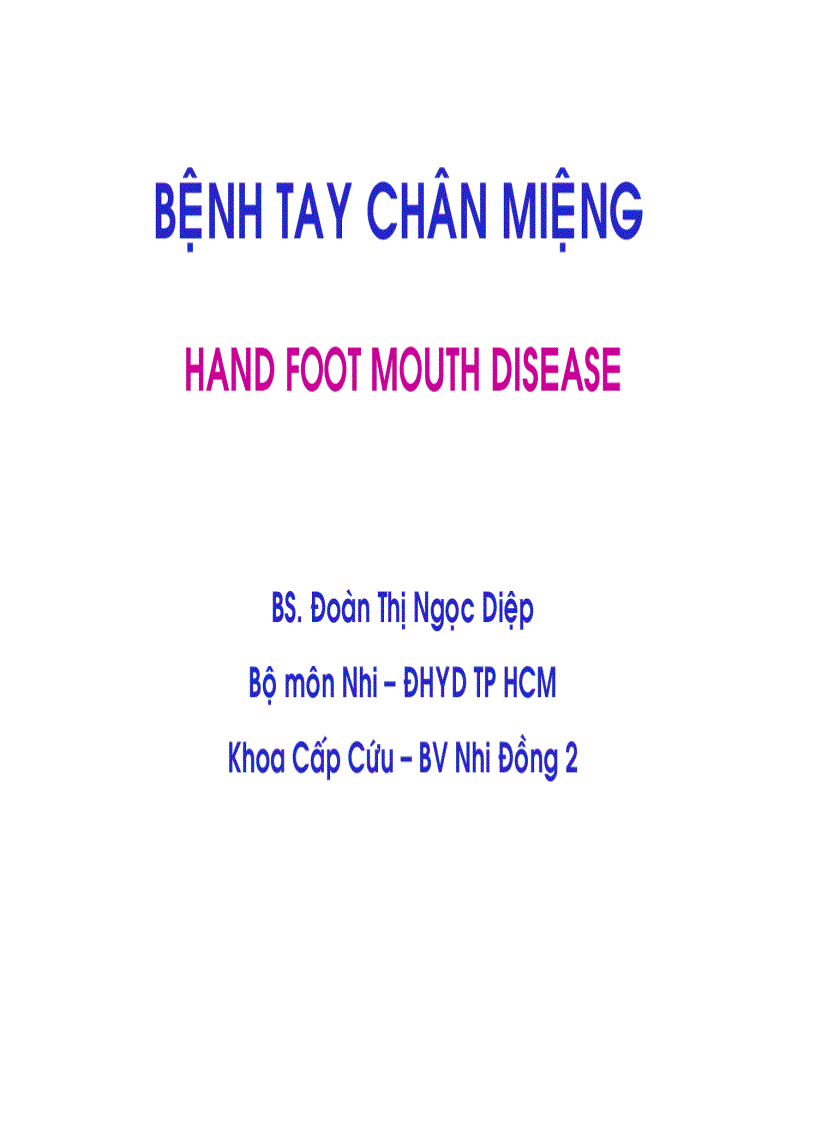 BG Bệnh Tay Chân Miệng