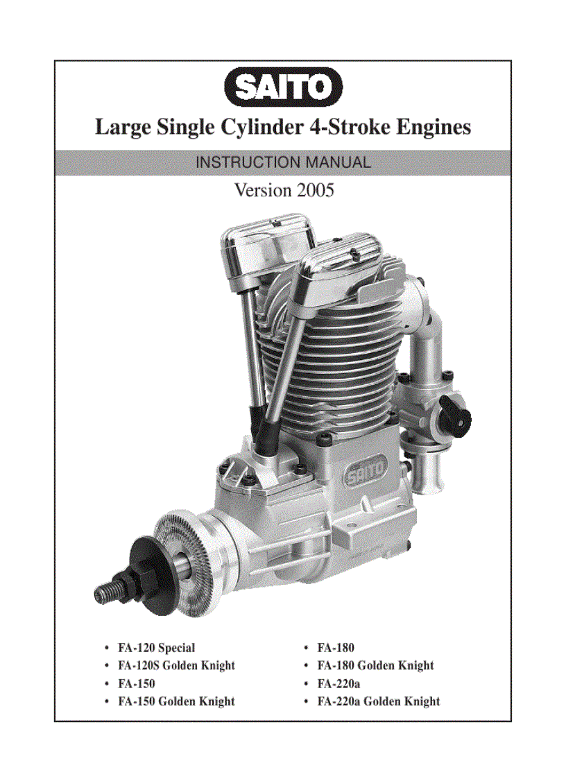 Large Single Cylinder Manual