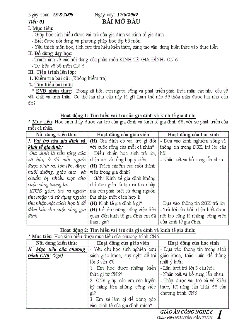 GA công nghệ 6 HKI