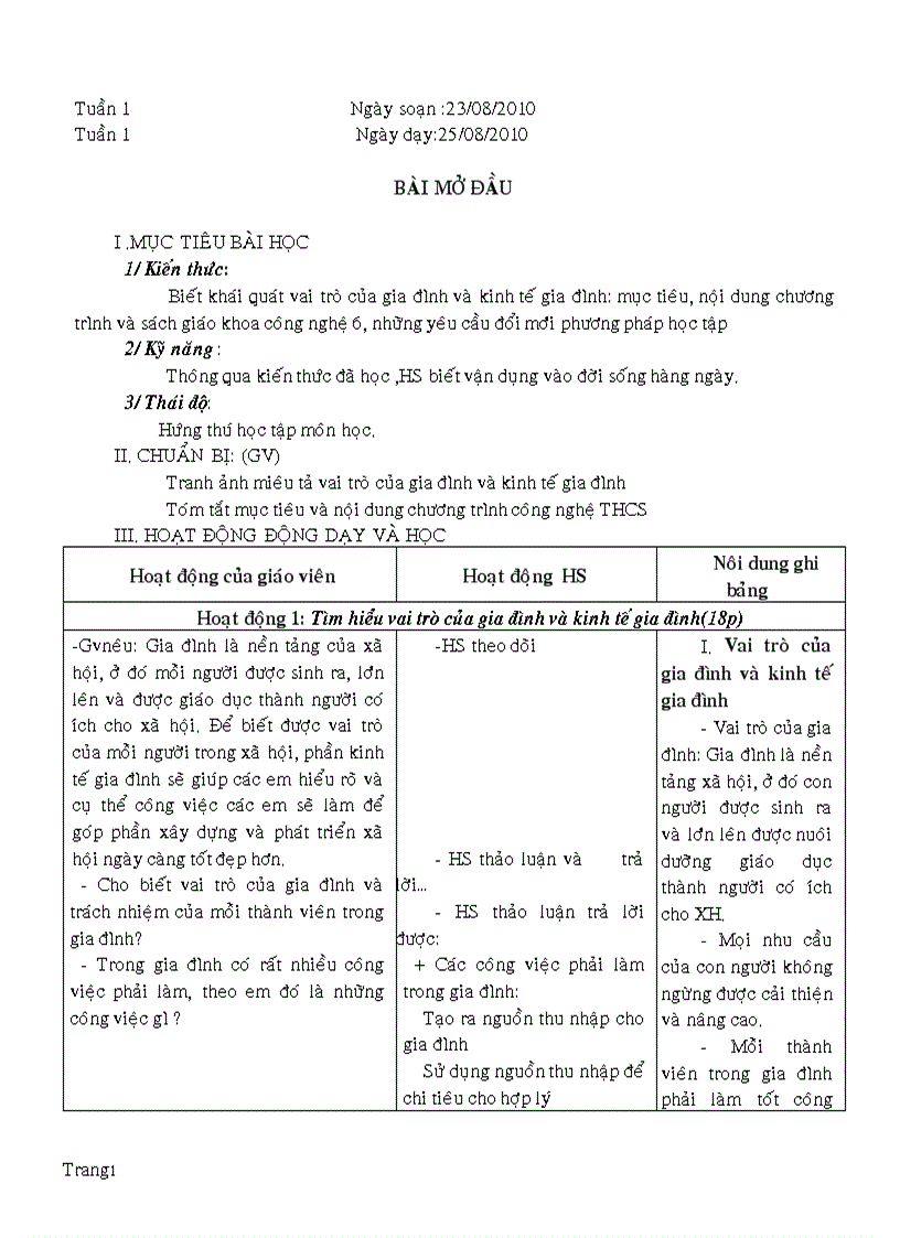 Công nghệ 6 3 cột