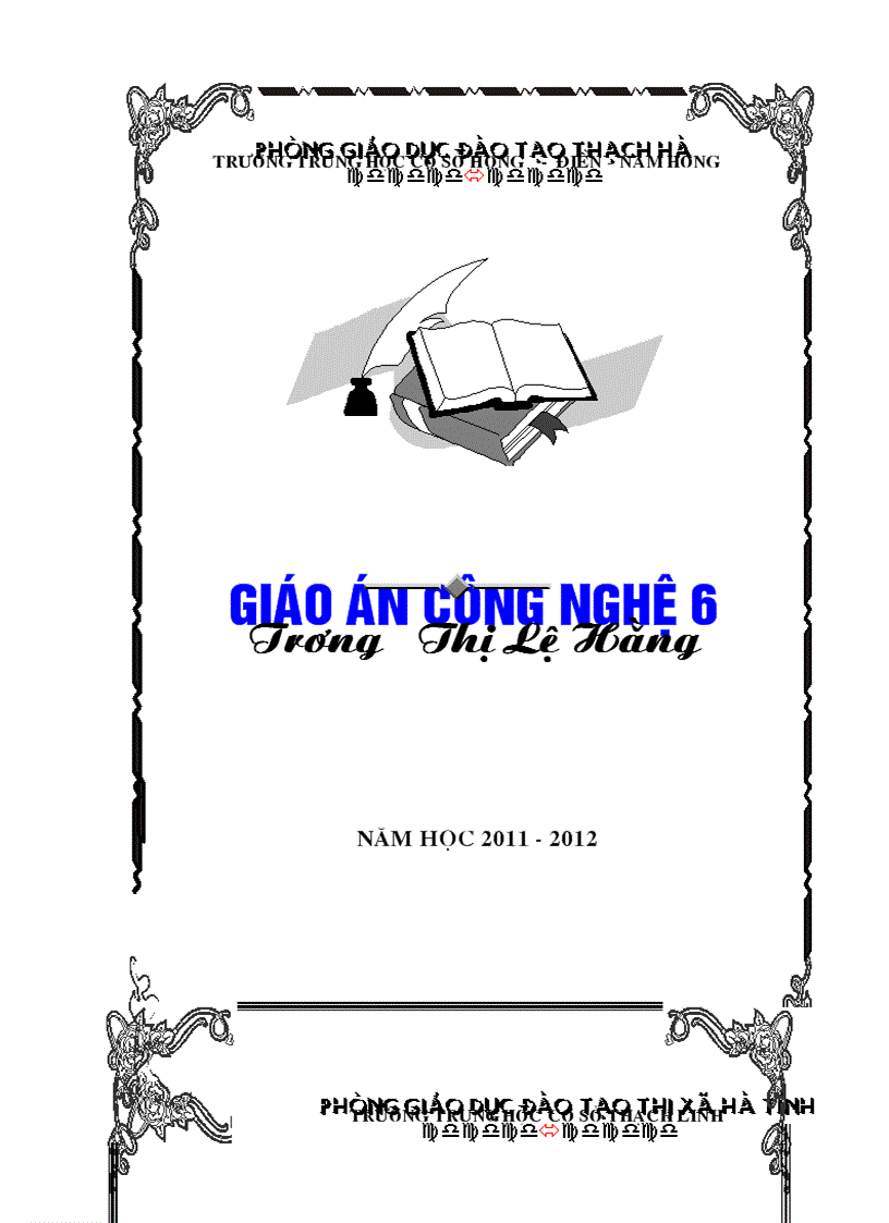 Bìa giáo án công nghệ 6