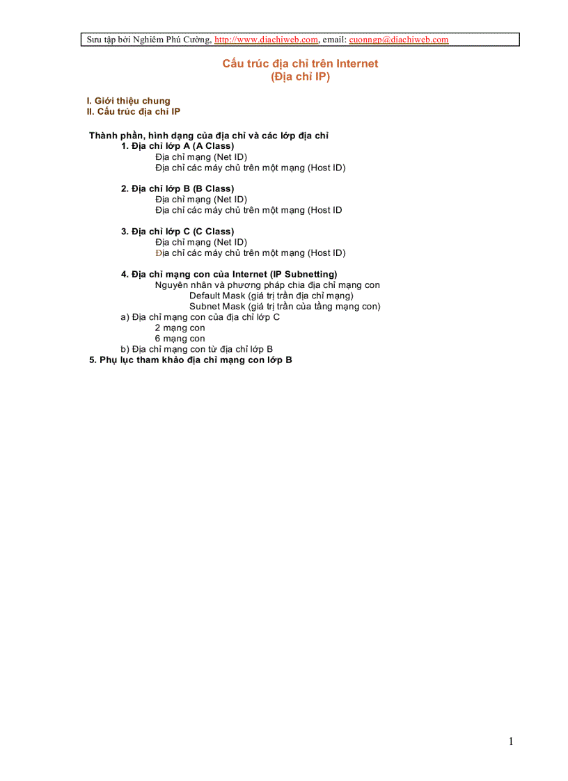 Giáo trình IP Address