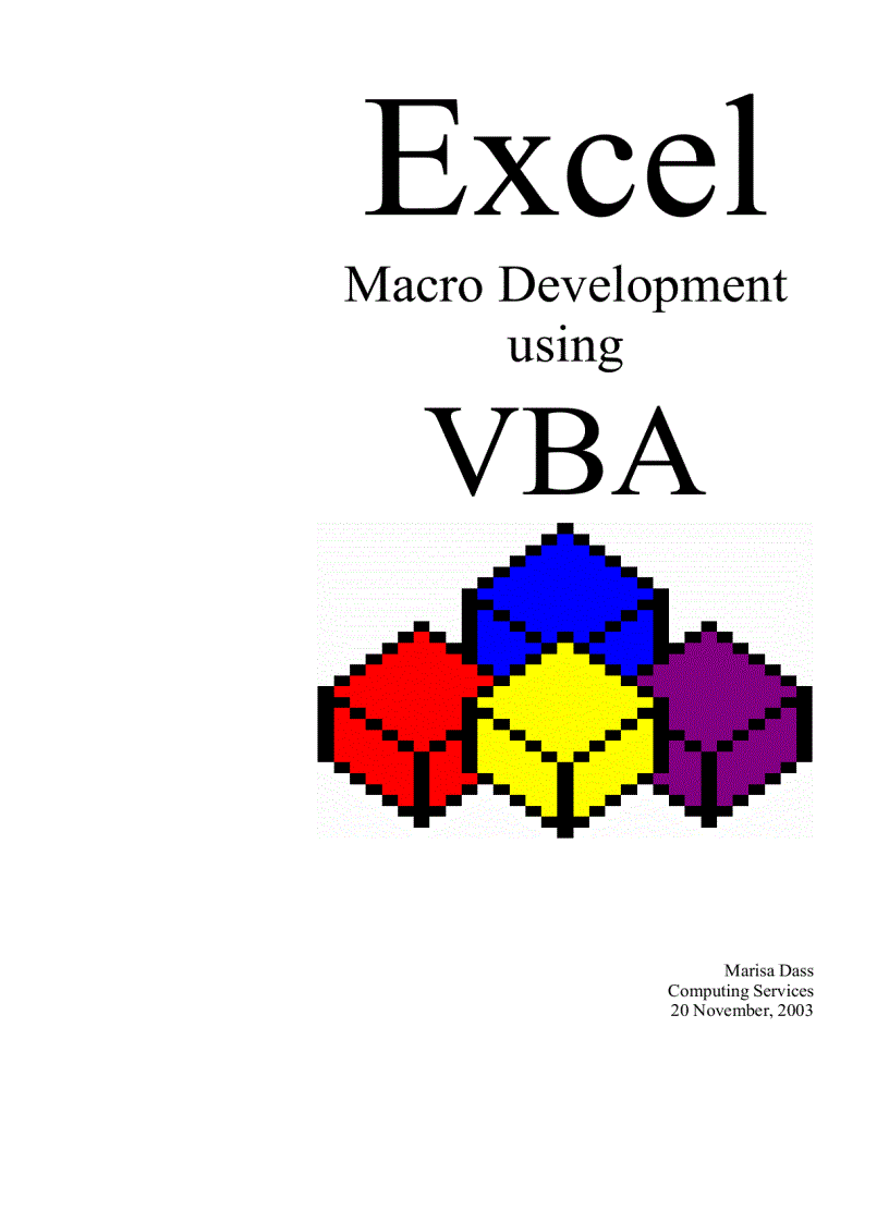 Excel Macro Development using VBA