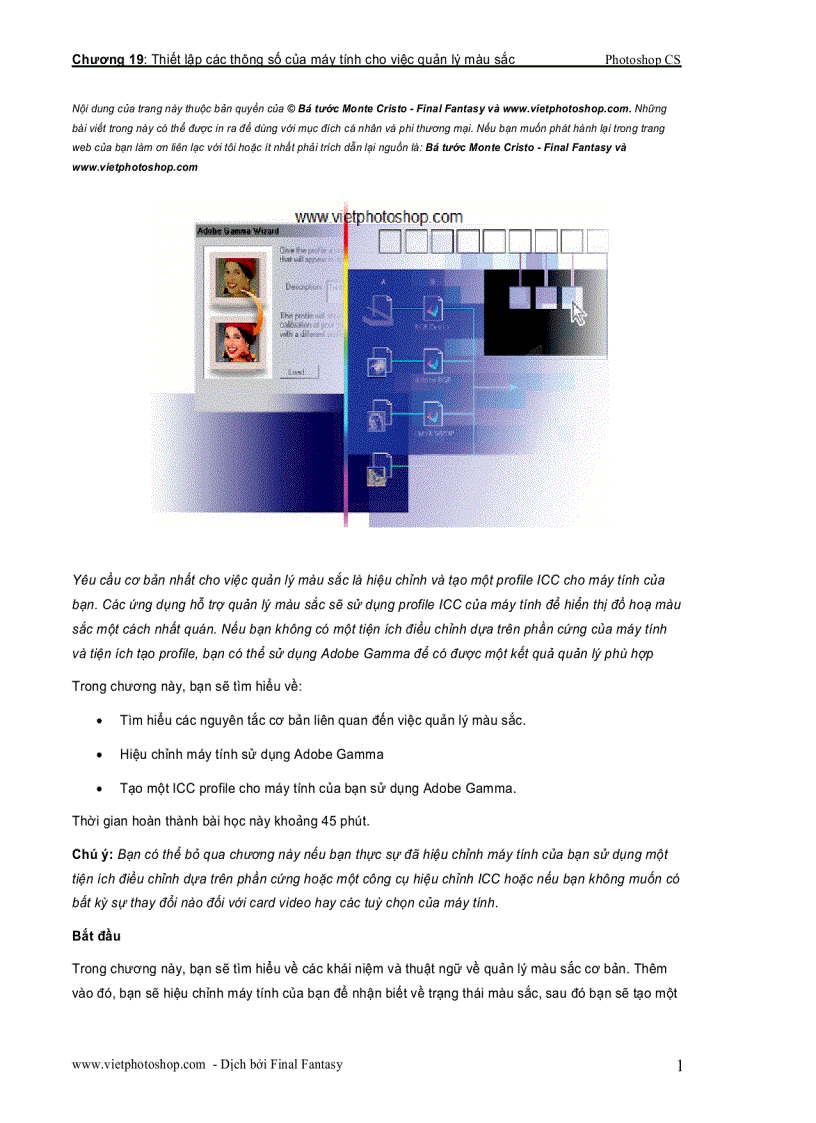 Giáo trình photoshop cs chương XIX