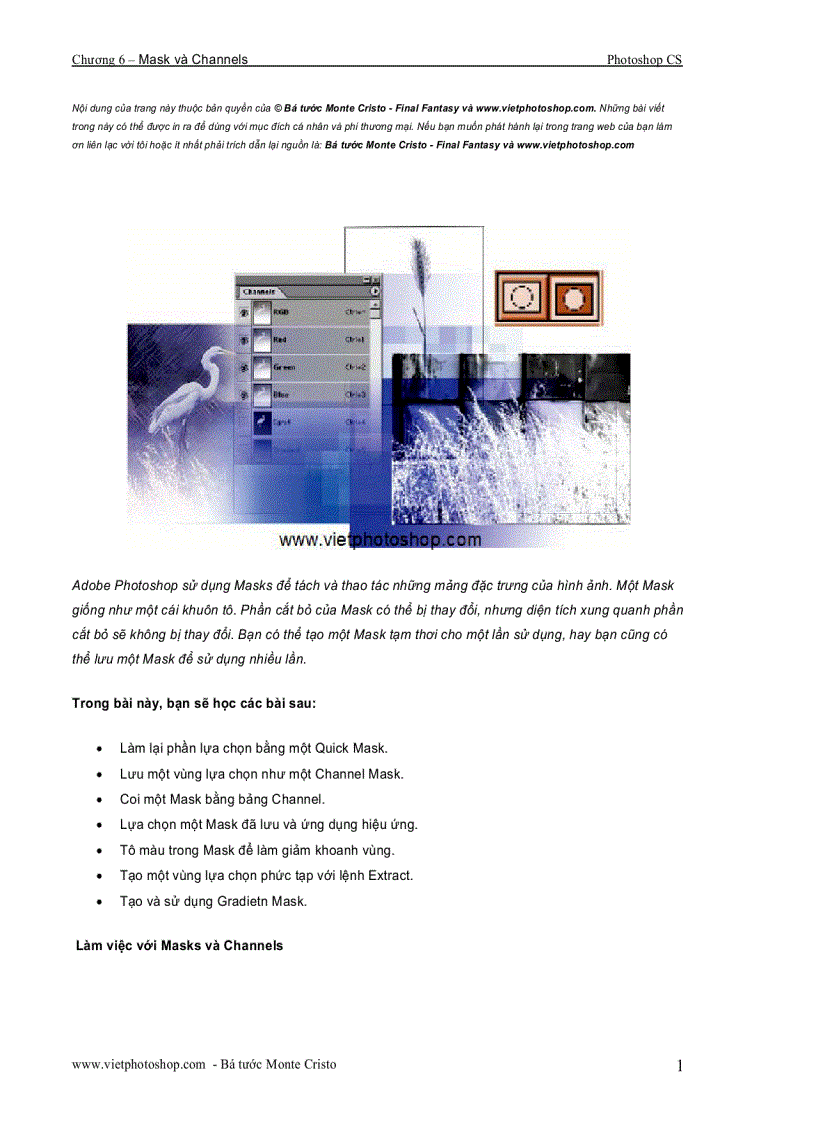 Giáo trình photoshop cs chương VI