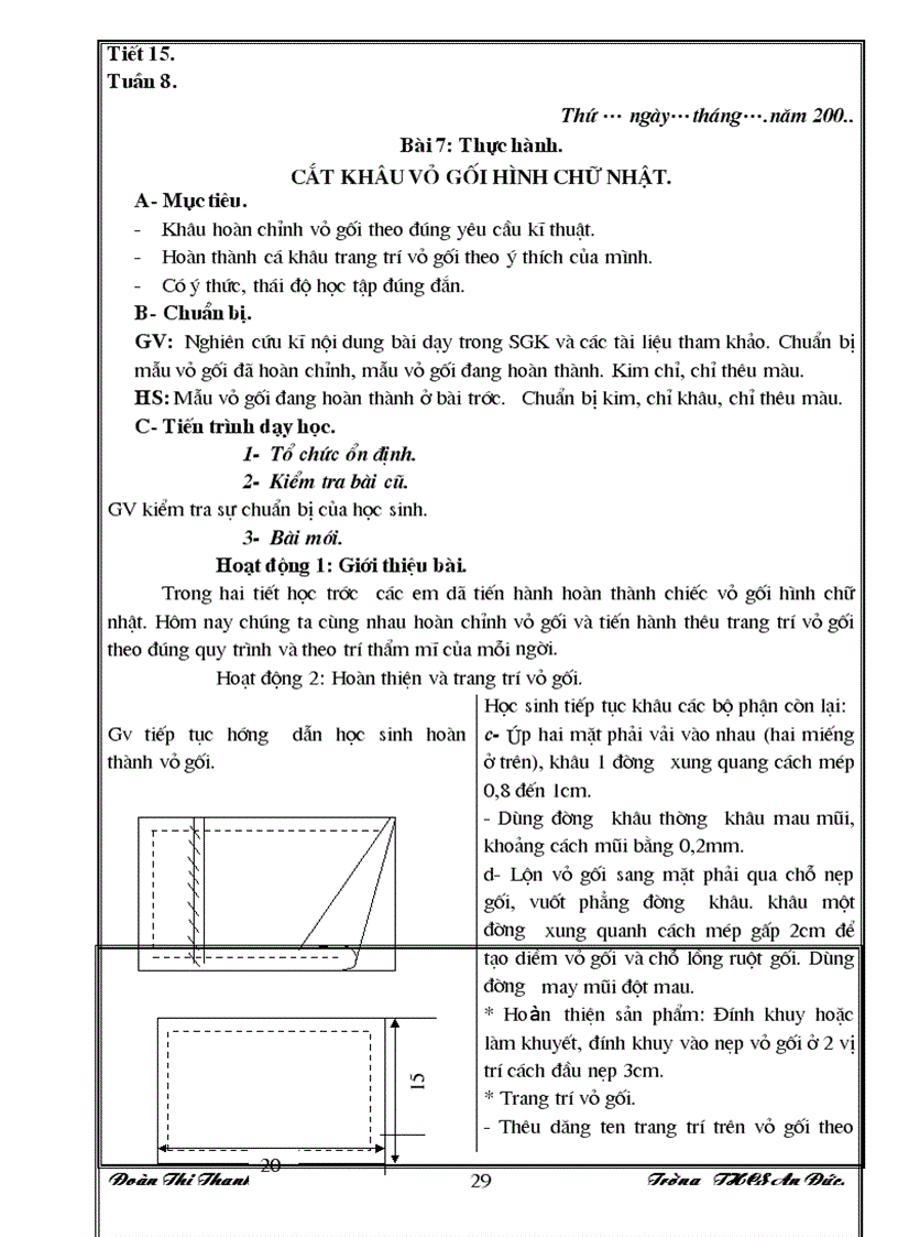 Công nghệ 6 Tiết 8