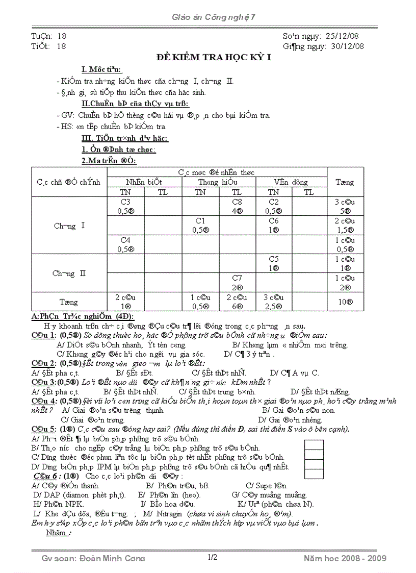 Tiết 18