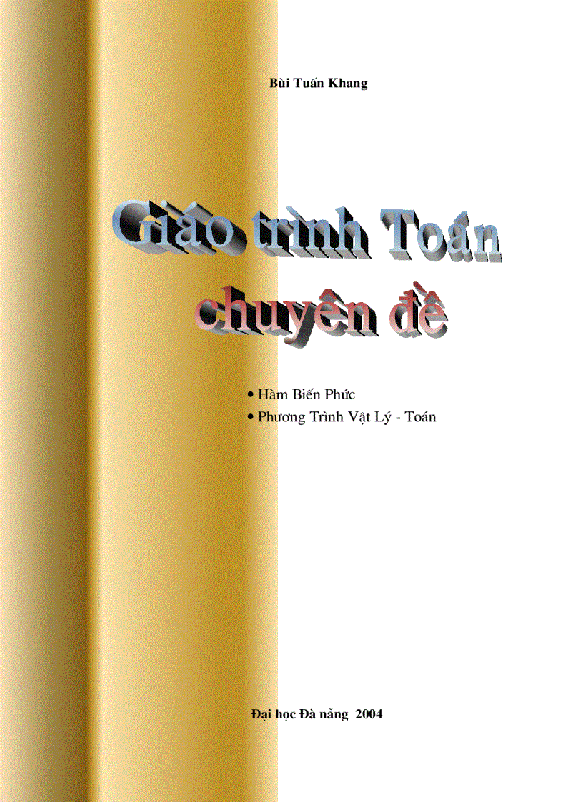 Giáo trình toán chuyên đề