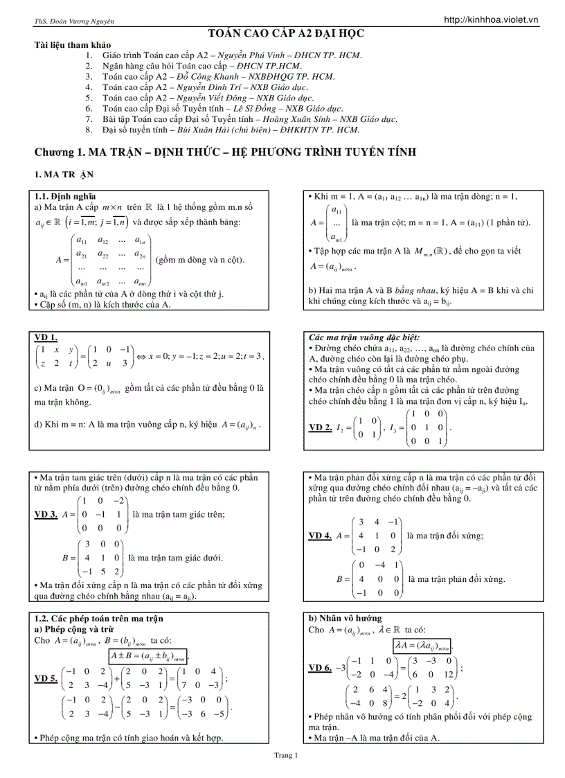 Đại số tuyến tính A 2 Slide bg 1