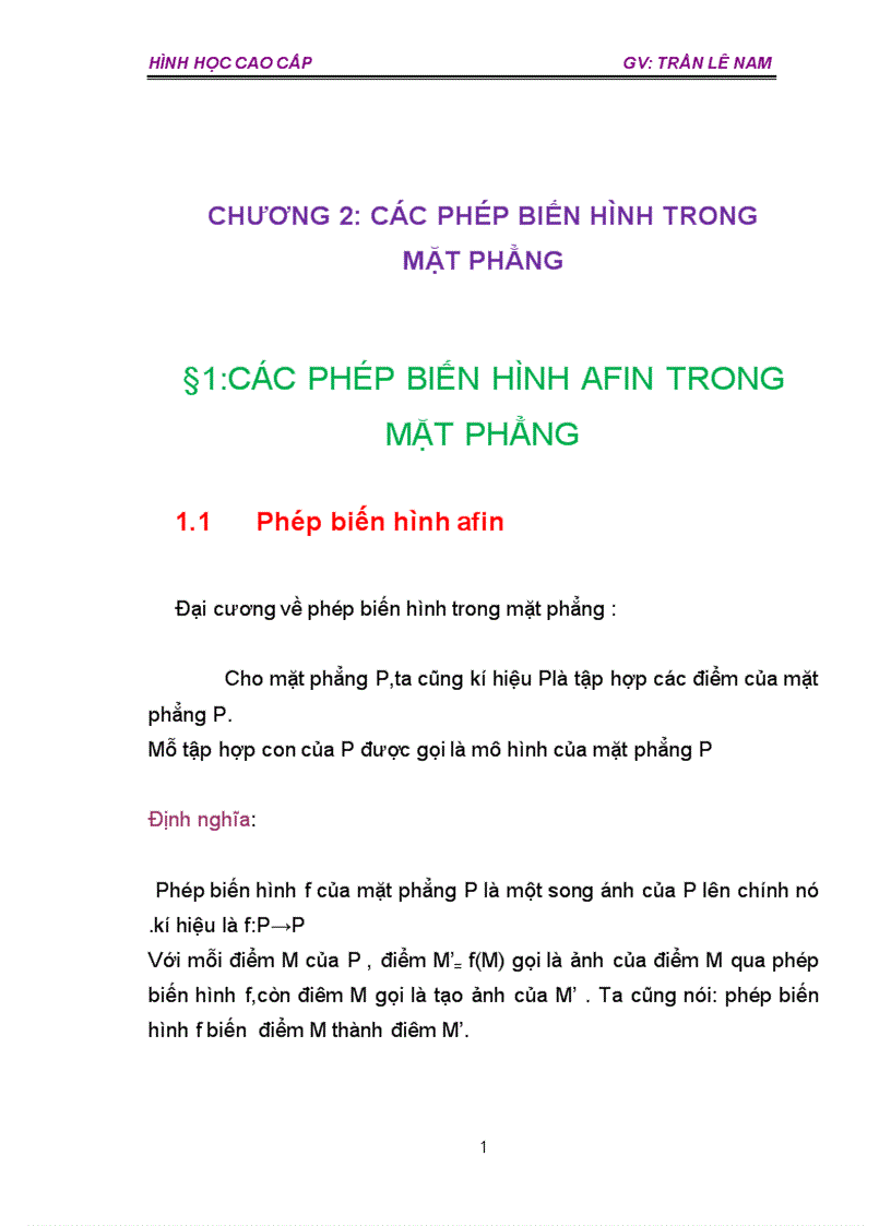 Hình học cao cấp 1