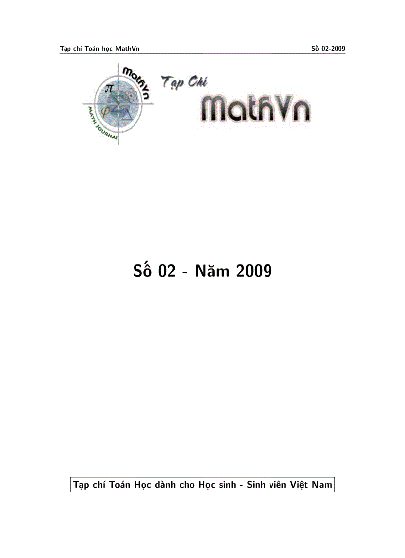 Tạp chí toán học MathVn số 2 2009