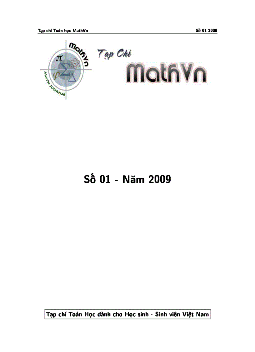 Tạp chí toán học MathVn số 1 2009 1 1