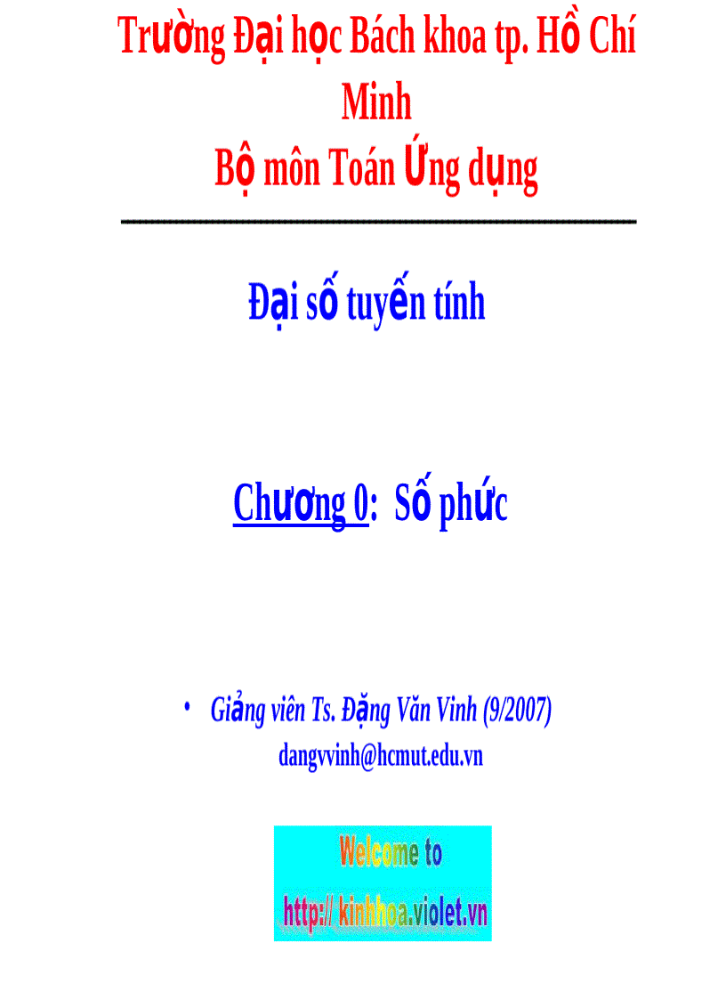 Bài giảng số phức 1