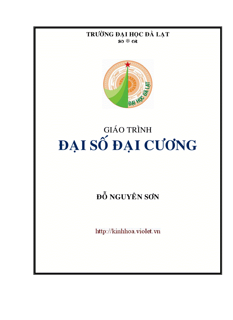 Giáo trình đại số đại cương full