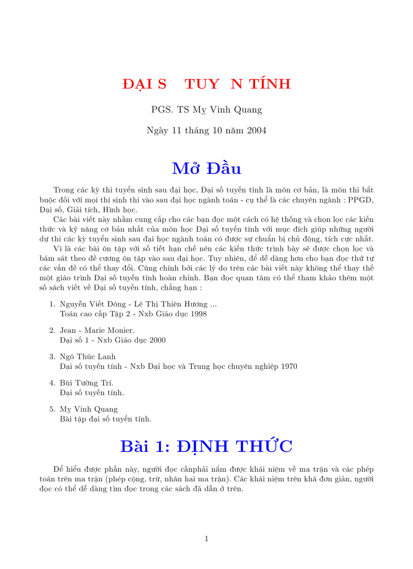 Định thức 1