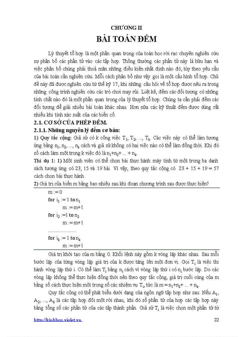 Giáo trình toán rời rạc Ch2 BT đếm 1