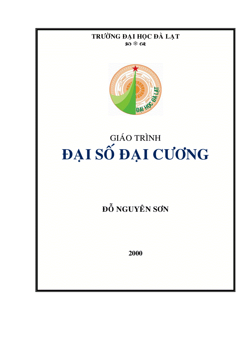 Giáo trình đại số đại cương 1