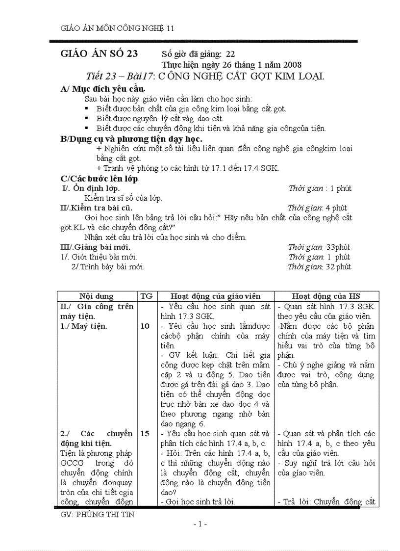 CÔNG NGHỆ 11 Tiết 23