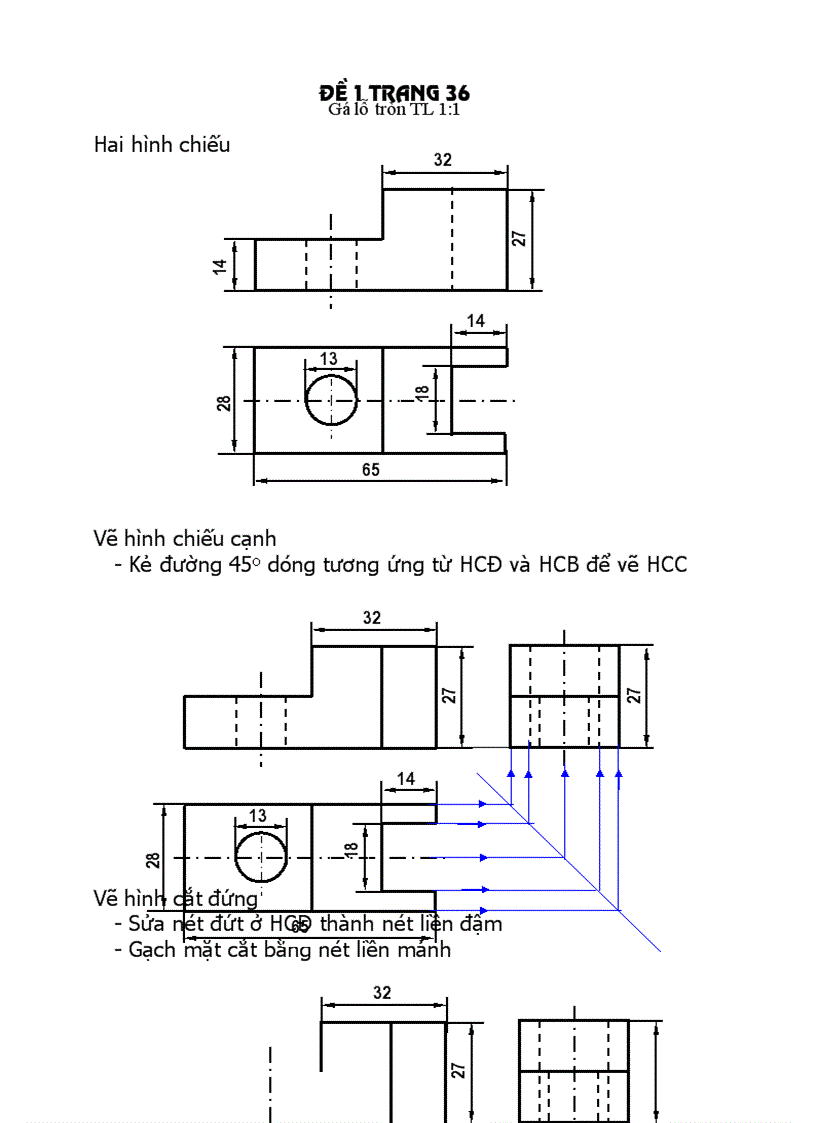 Hướng dẫn HS làm bài thực hành tr36 đề1