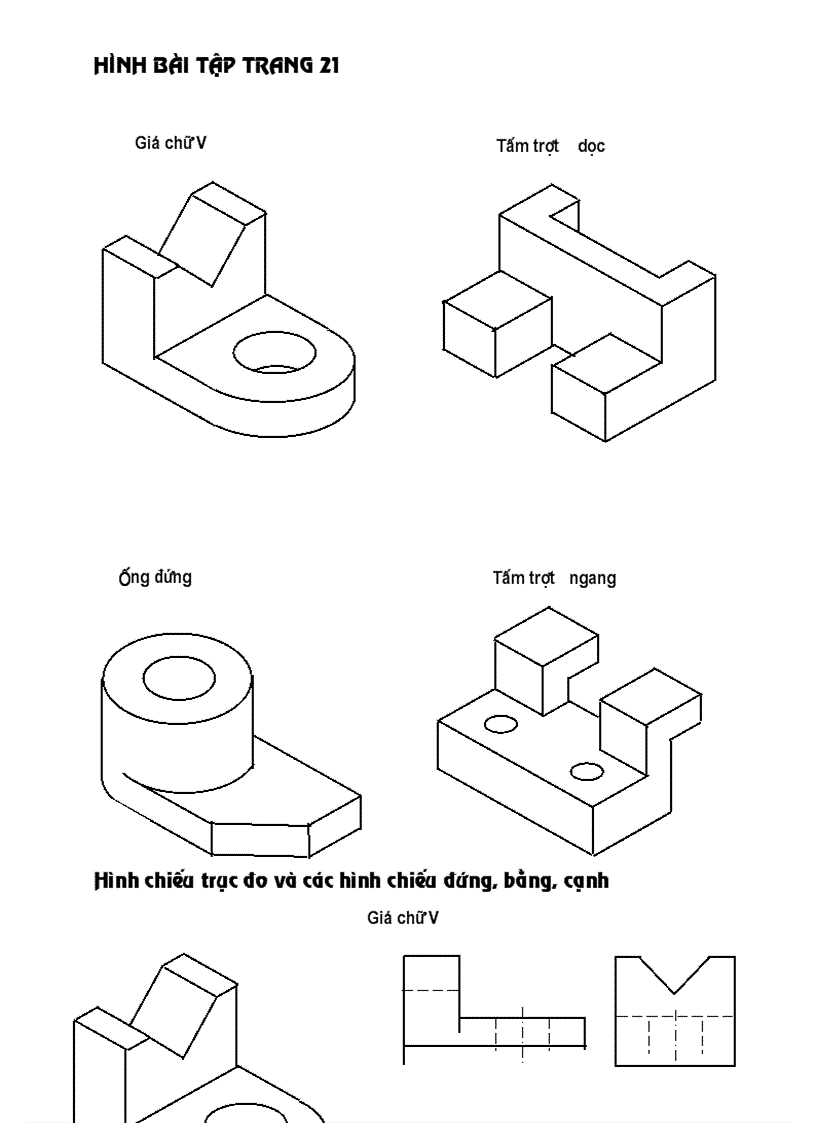 Bài thực hành vẽ hình chiếu trang 21