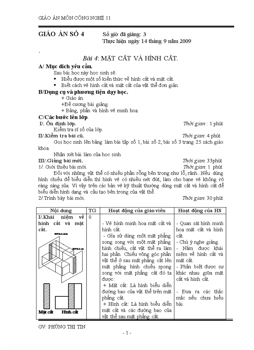 CÔNG NGHỆ 11 Tiết 4