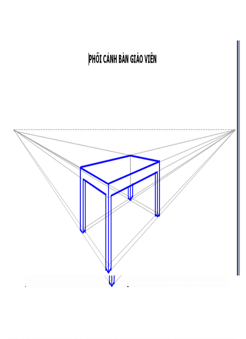 Hình chiếu phối cảnh bàn giáo viên