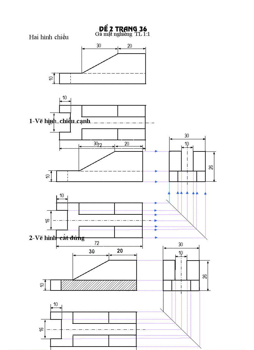 Hướng dẫn HS làm bài TH đề 2 tr36