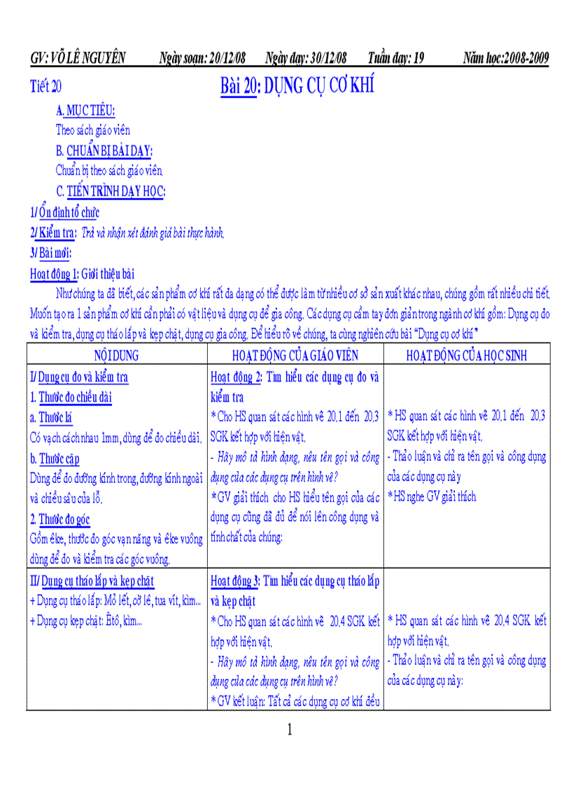 Dụng cụ cơ khí mẫu 2008 2009