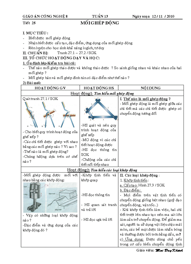 Công nghệ 8 tuần1314 3 cột hình đẹp chuẩn