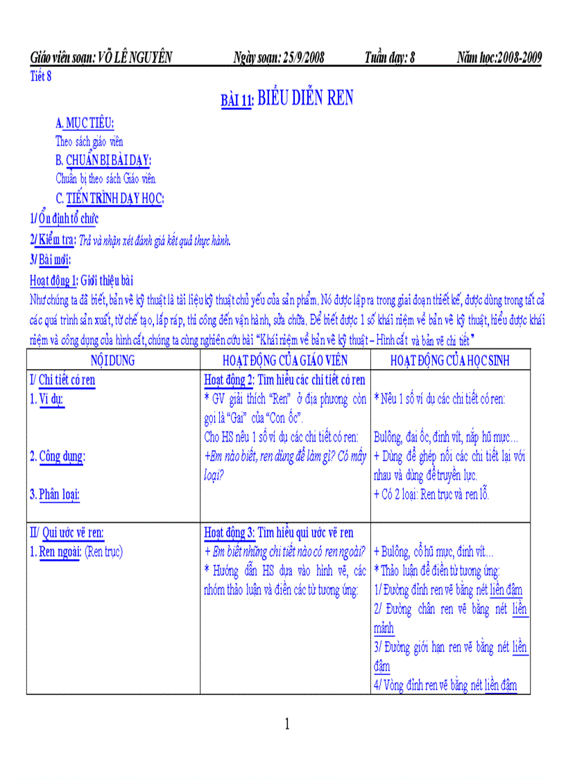 Biểu diễn ren mẫu 2008 2009