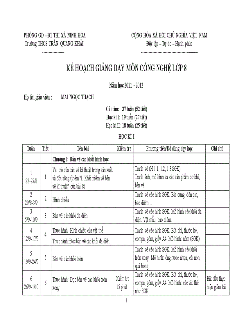 KHBM theo mẫu mới nhất