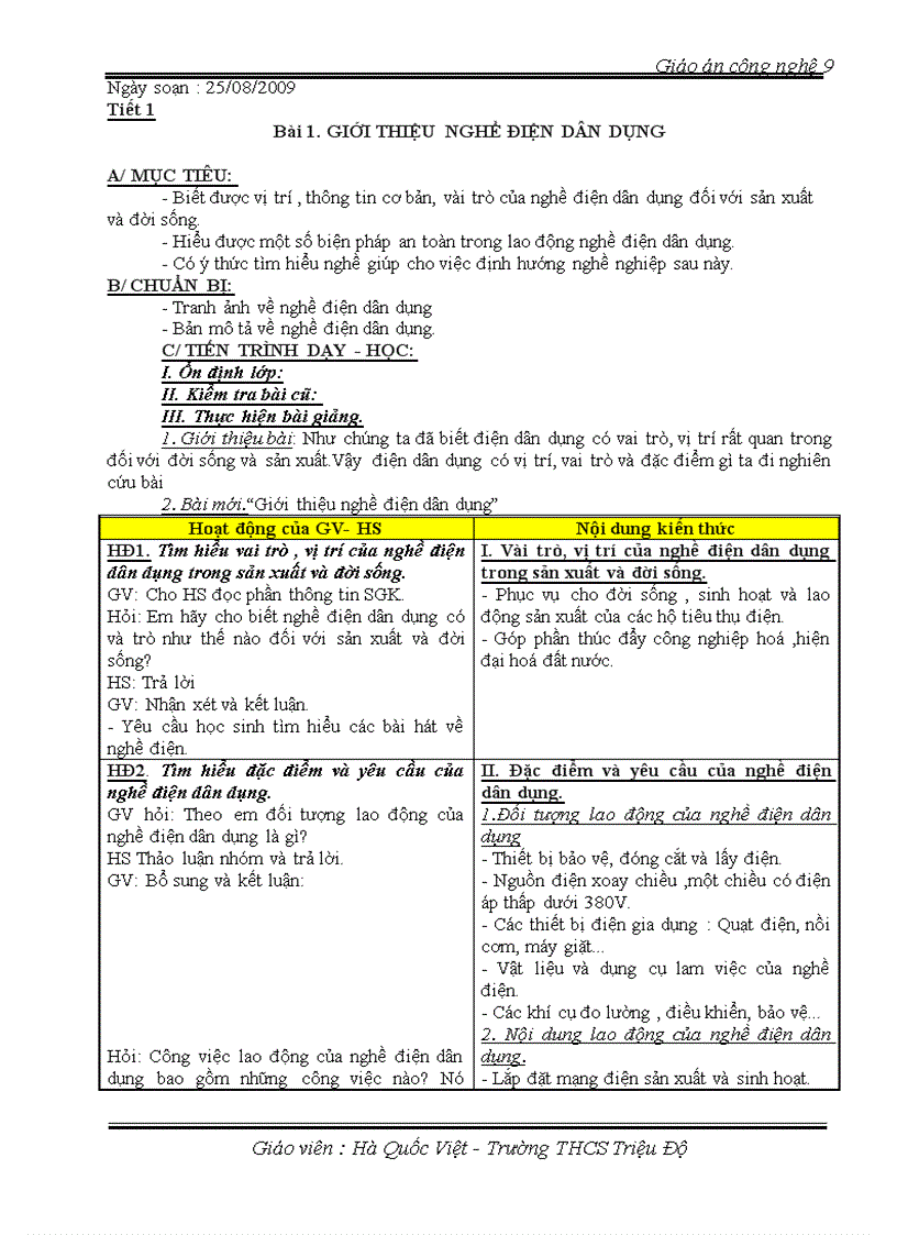 Giáo an công nghệ 9 kiI