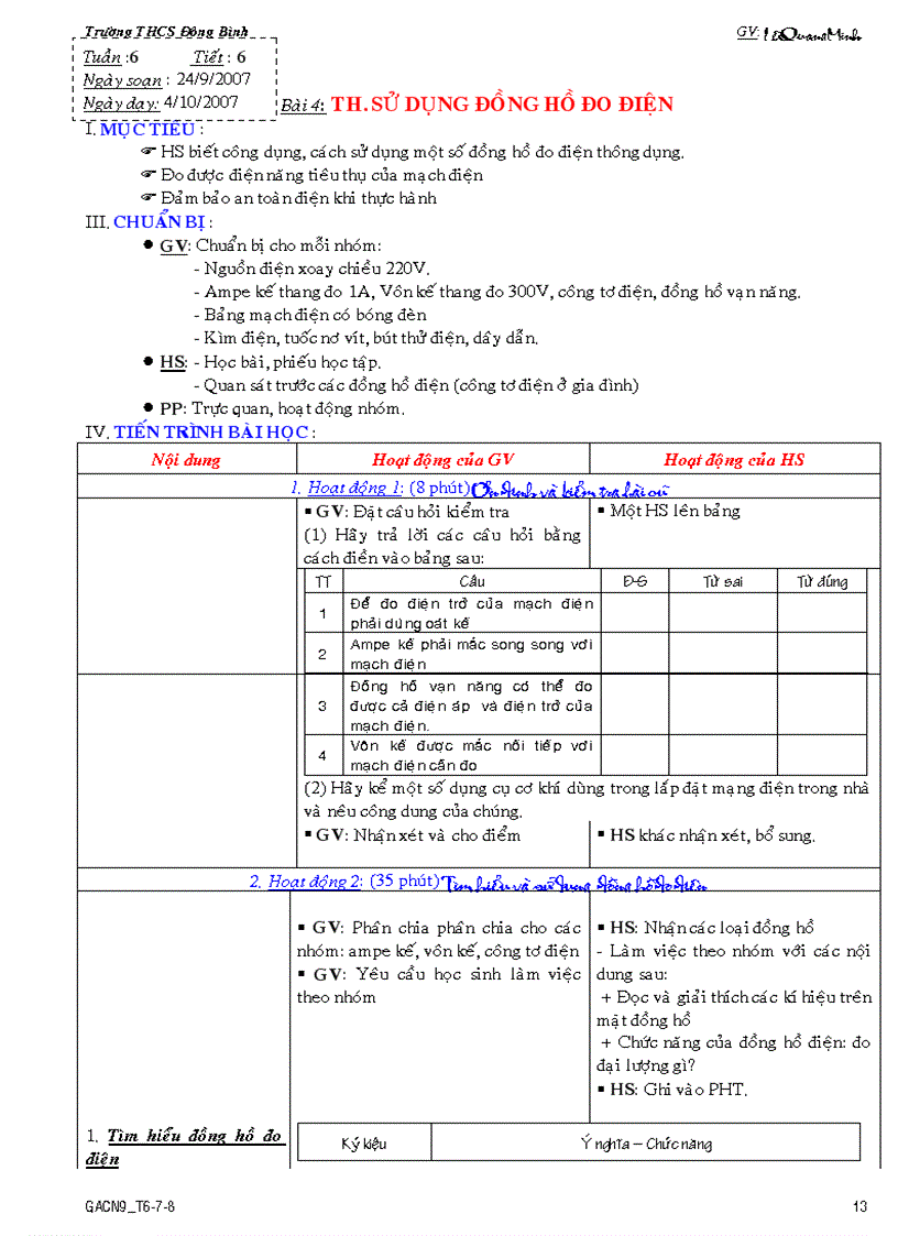 Bài 4 Công nghệ 9