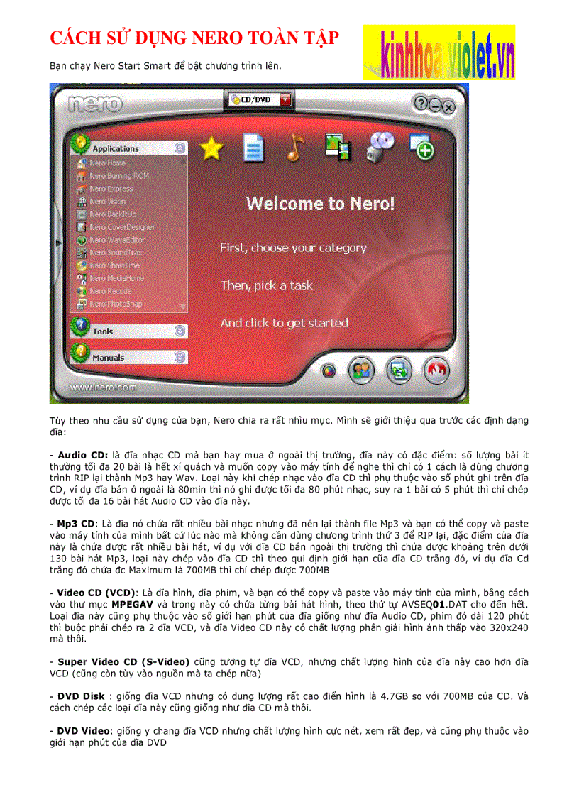 Cách sử dụng Nero Toàn tập