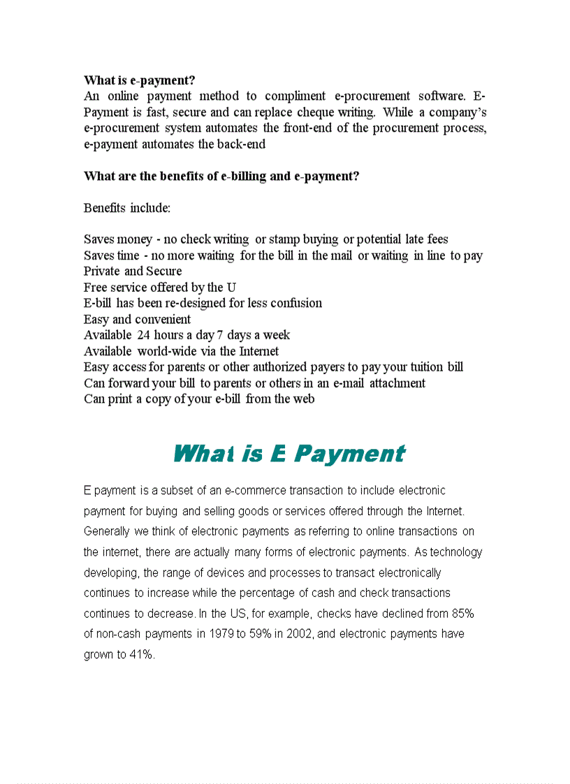 E payment