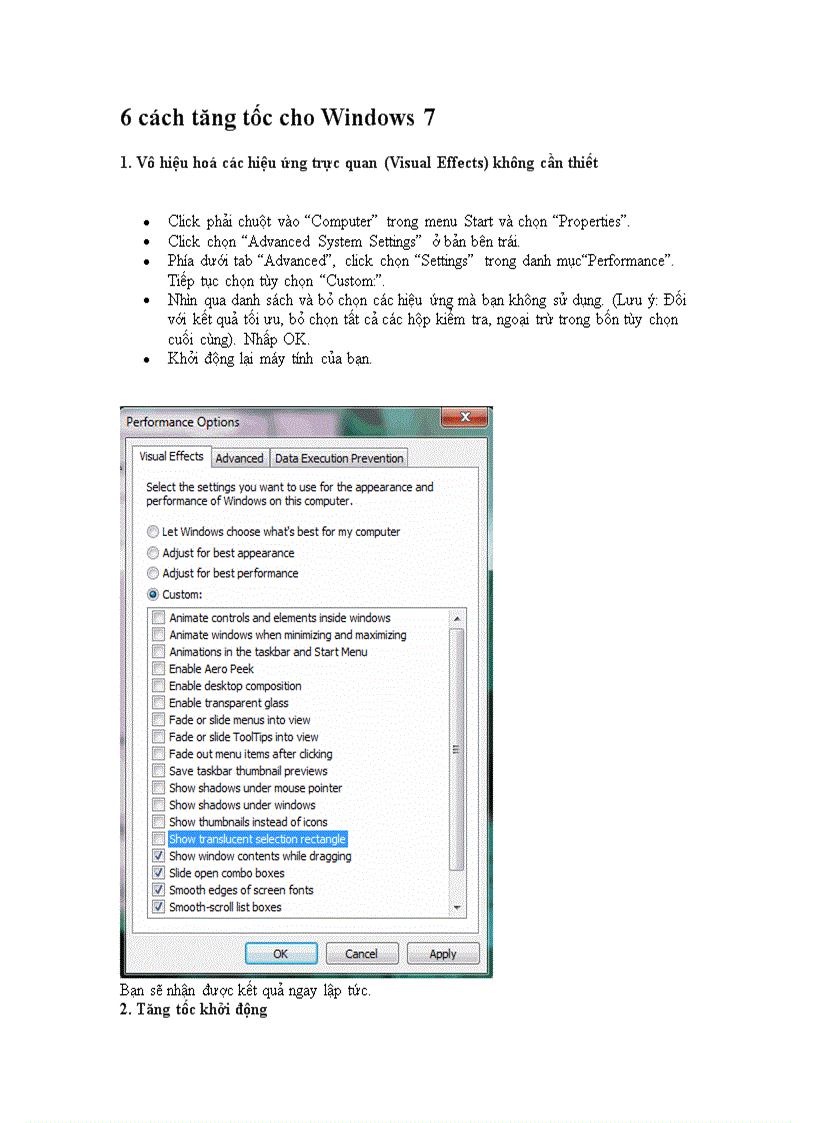 6 cách tăng tốc cho Win7