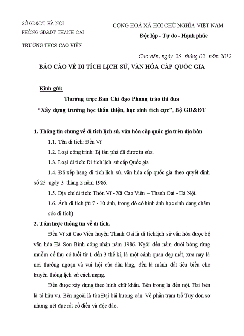 Bao cao di tich den Vi