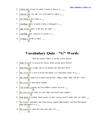 250 Vocabulary Word Quiz A Z