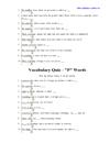 250 Vocabulary Word Quiz A Z