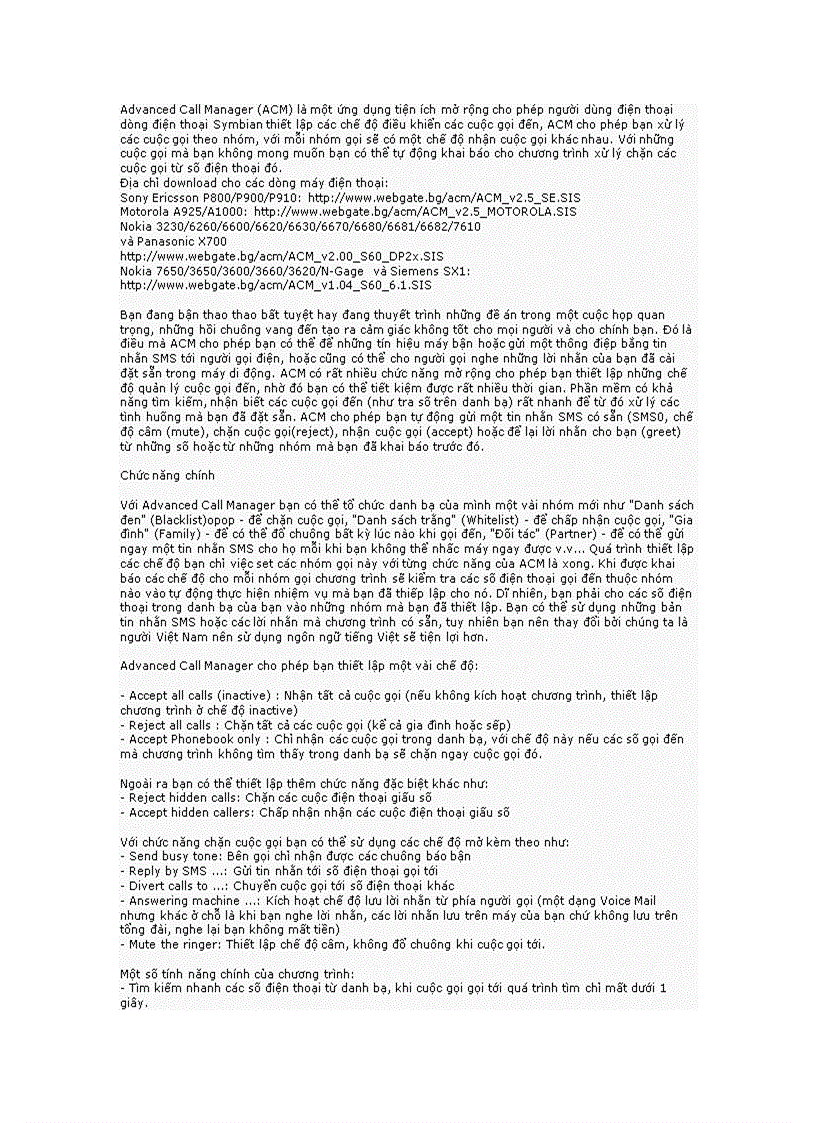Advanced Call Manager ung dung dien thoại