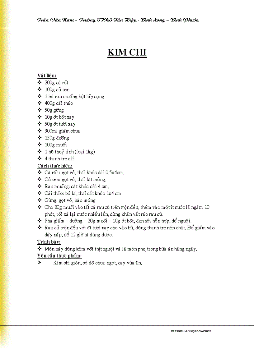 Cách làm Kim Chi Hàn Quốc