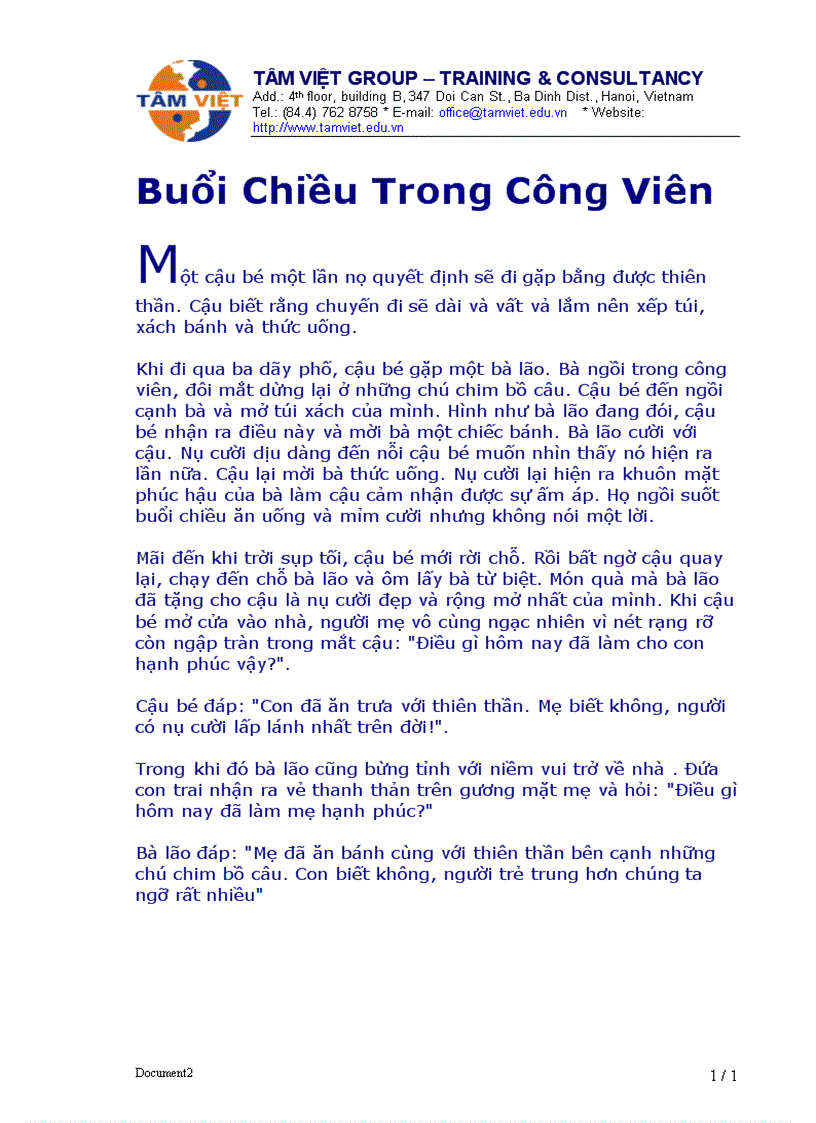 Buổi chiều trong công viên